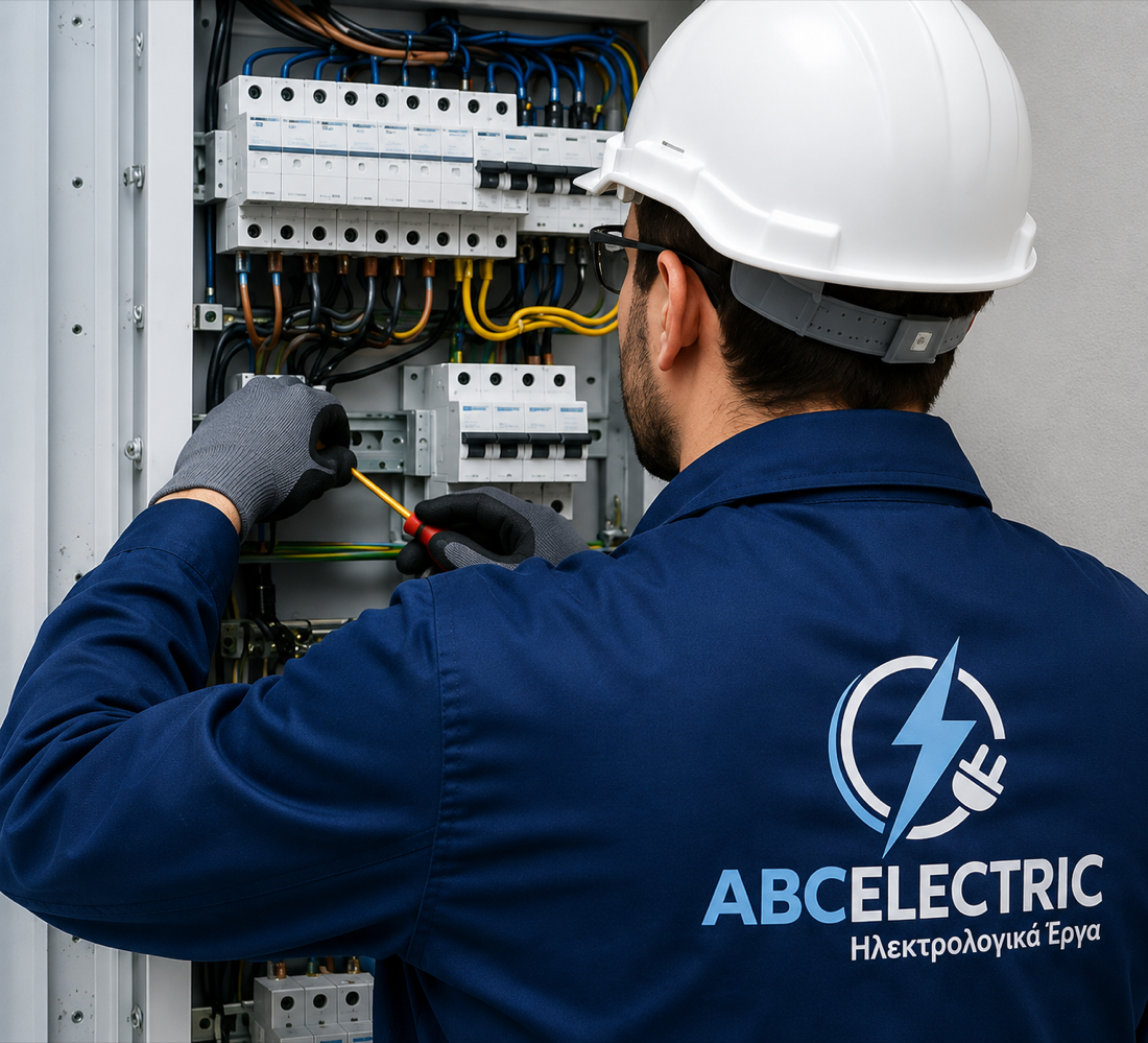 Ηλεκτρολόγος ABCELECTRIC σε εργασία